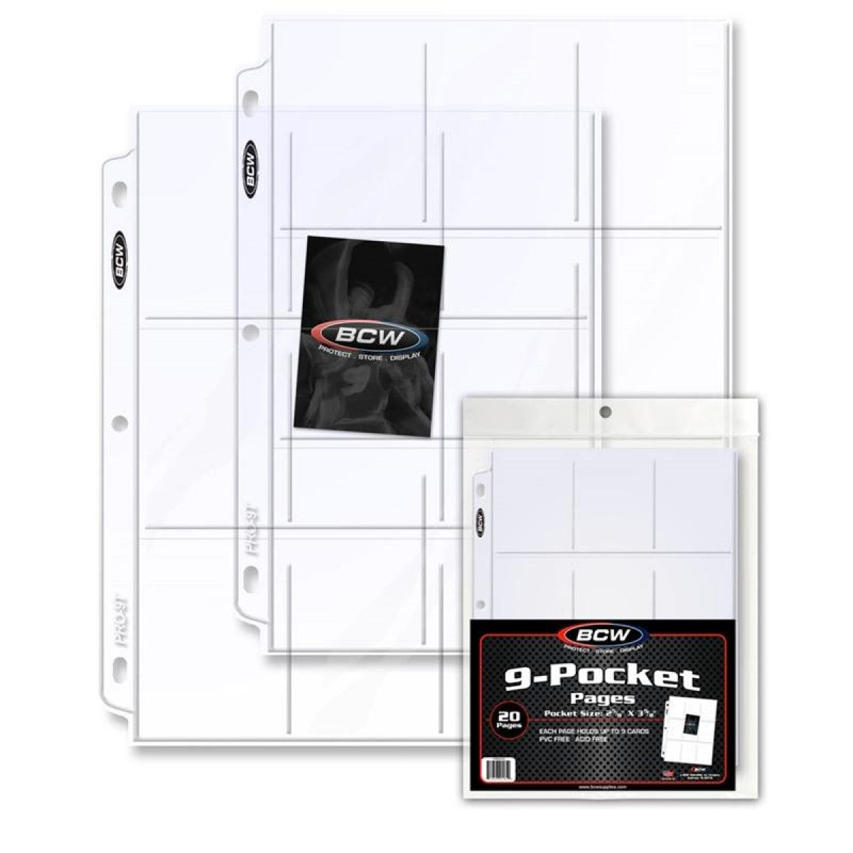 BCW / Monster 9-Pocket Protective Pages (20) Clear