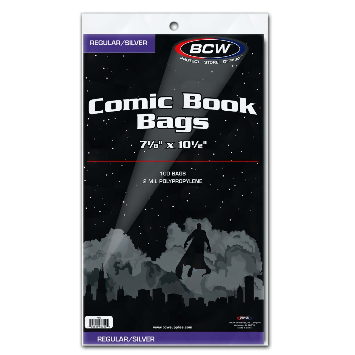 BCW / Monster Comic Silver/Regular Comic Bags 7 1/8 X 10 1/2
