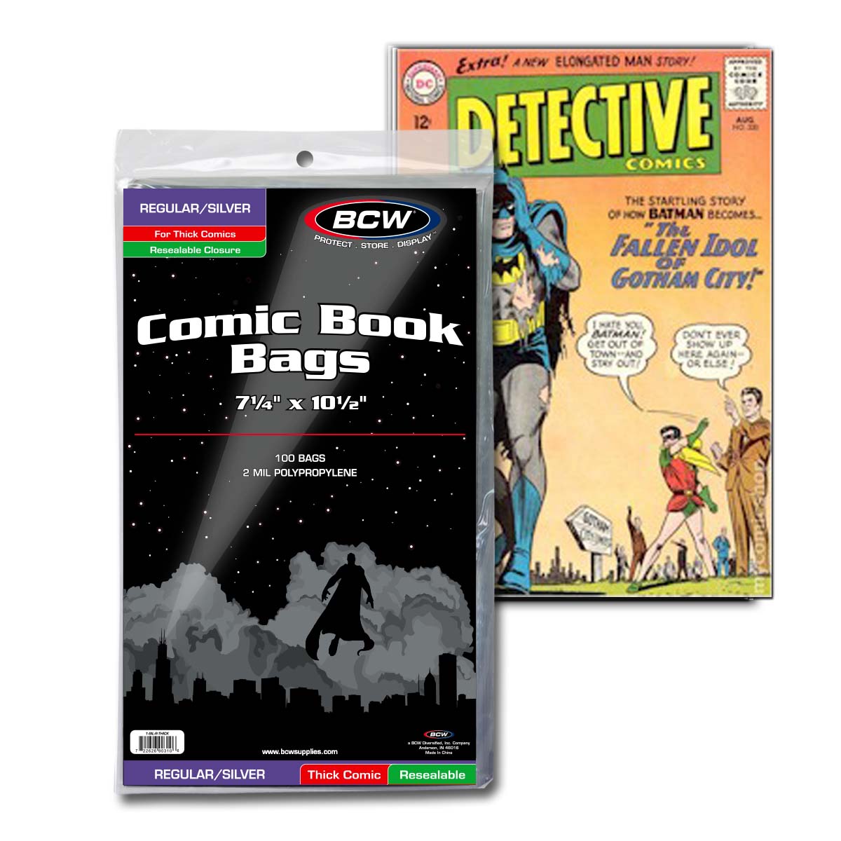 BCW / Monster Comic Bags Golden Resealable Thick 8 x 10 1/