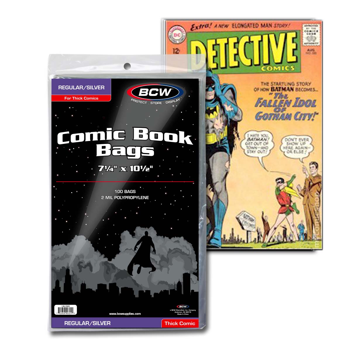 BCW / Monster Comic Silver/Regular Bags Resealable 7 1/8 X 10 1/2