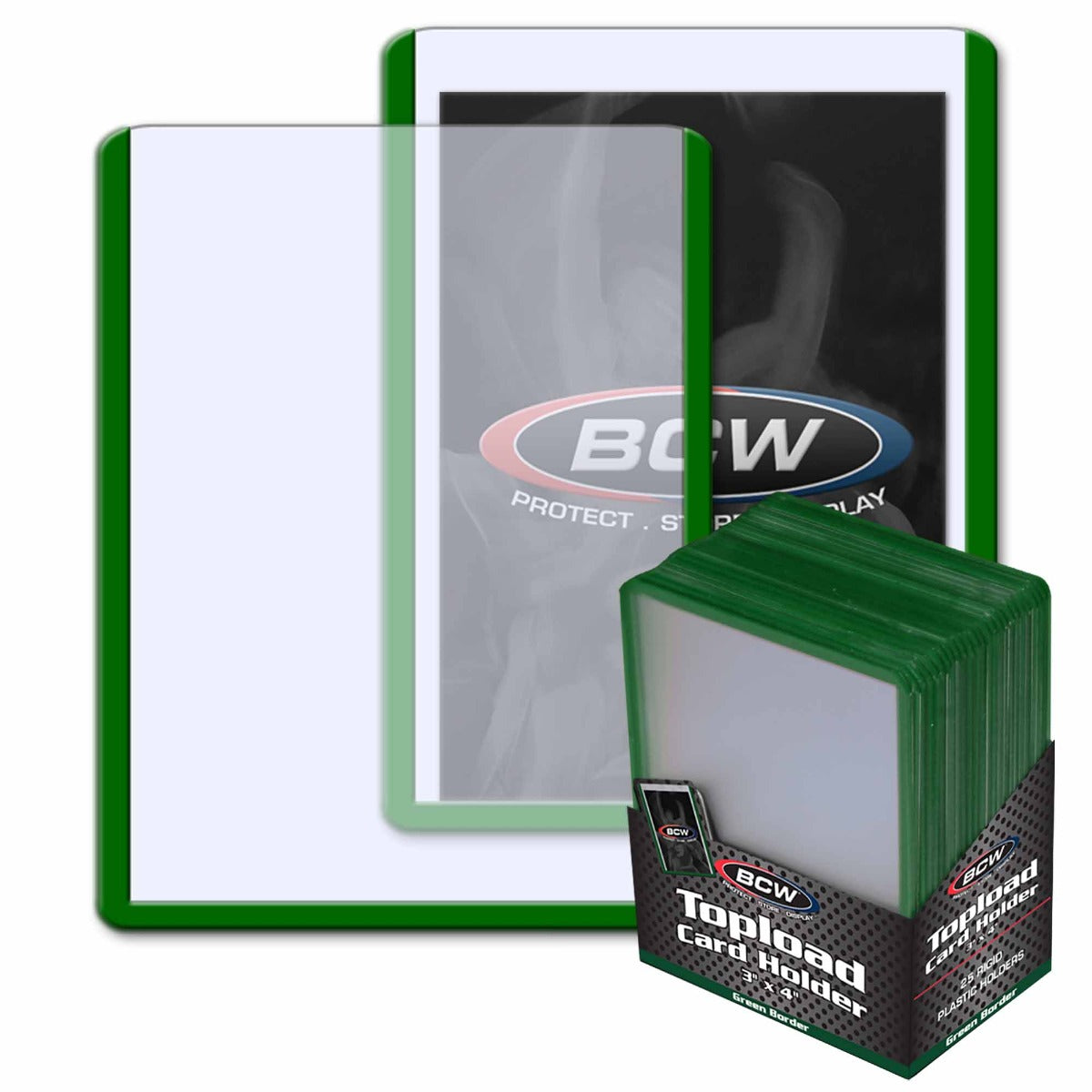 BCW / Monster 3x4 Topload Card Holder Green Border