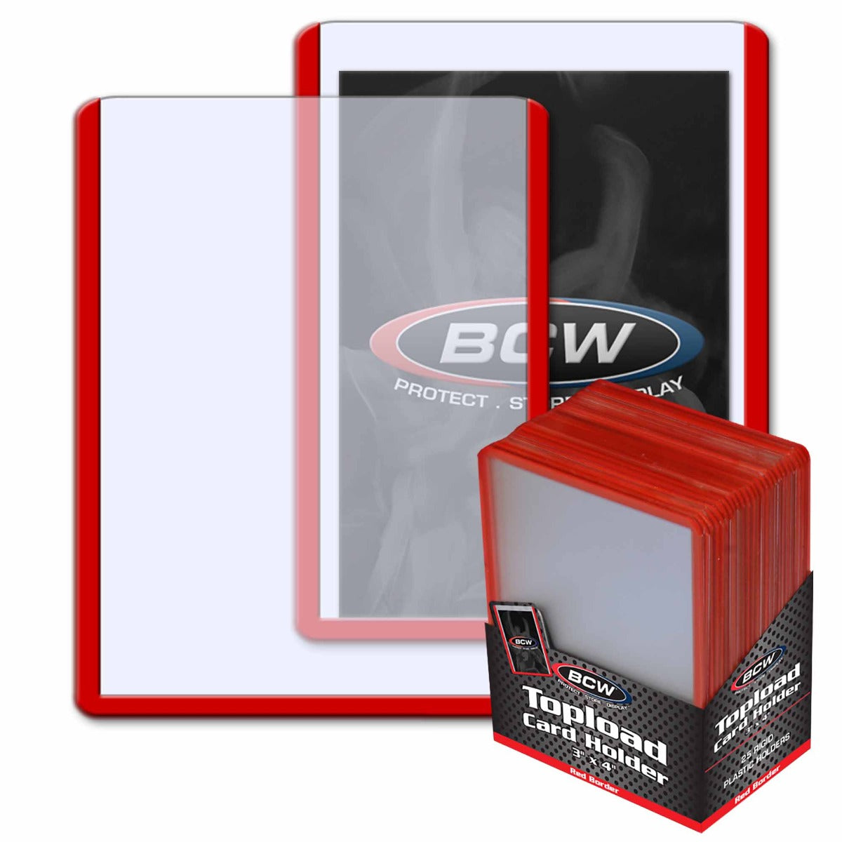 BCW / Monster 3x4 Topload Card Holder Red Border