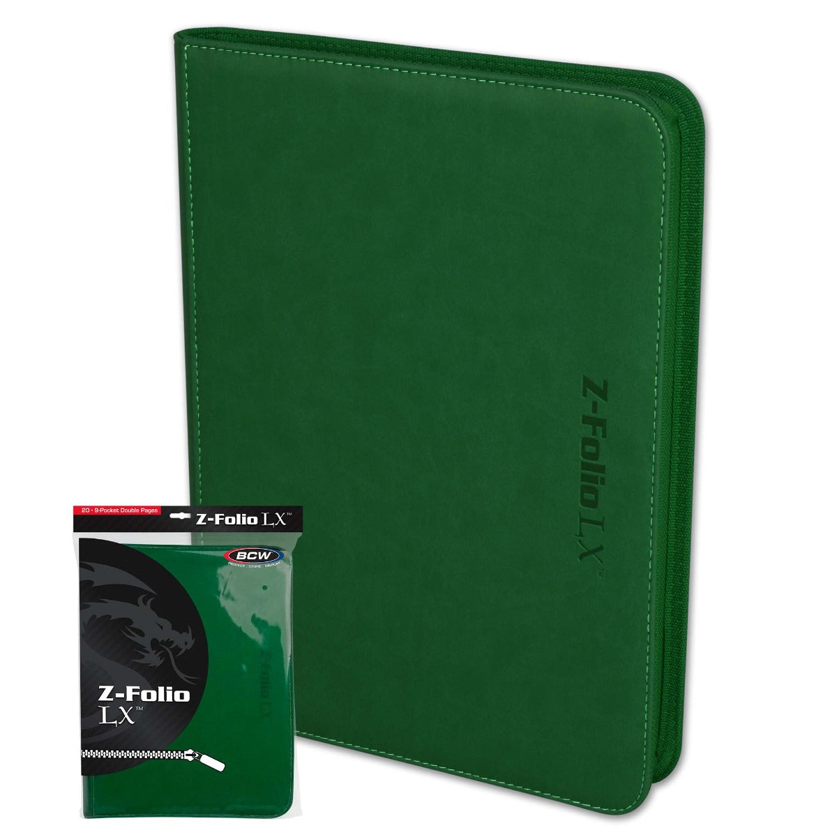 BCW / Monster Zipper Folio 9-Pocket LX Green (2)