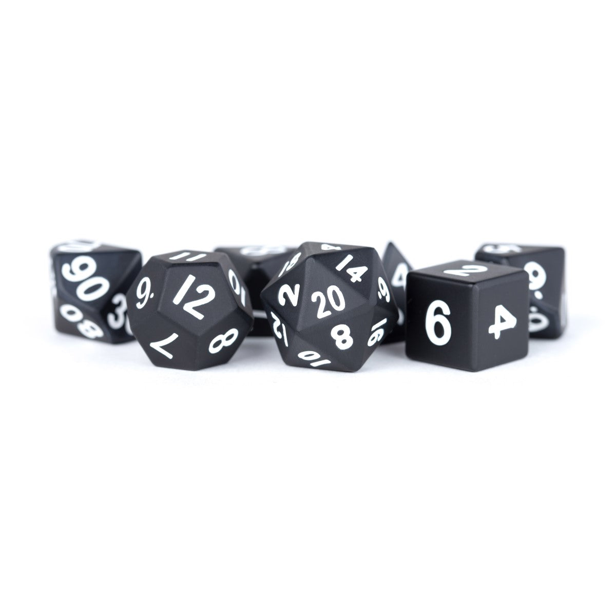 MDG Metal Dice: Black 16mm Poly Set