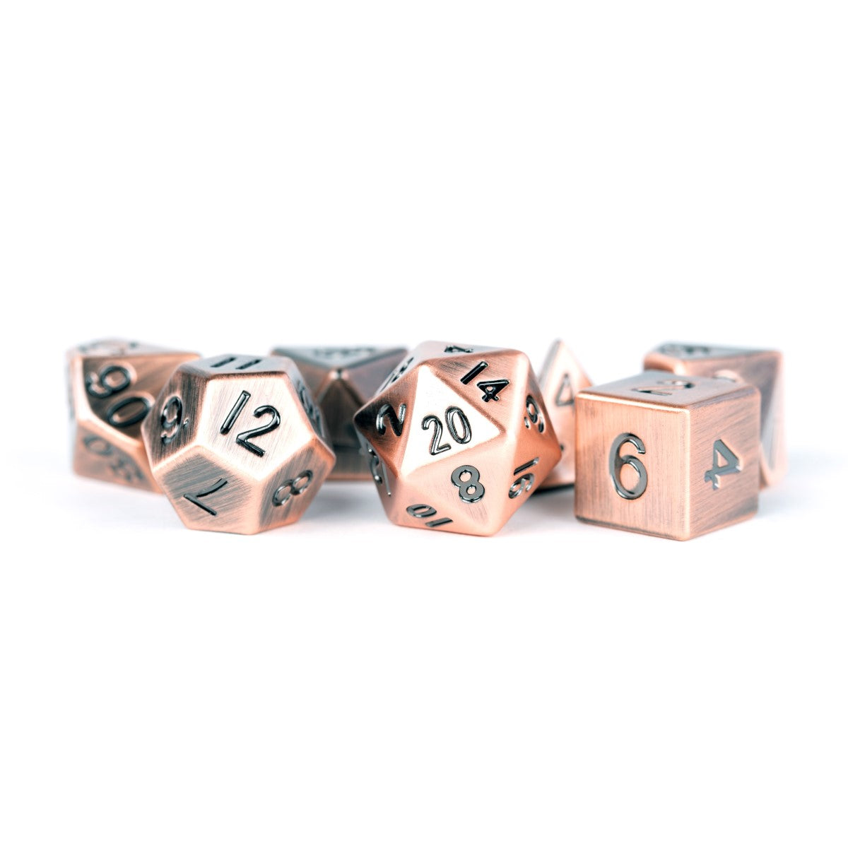 MDG Metal Dice: Antique Copper 16mm Poly Set