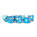 MDG Metal Dice: Blue with White Numbers 16mm Pol