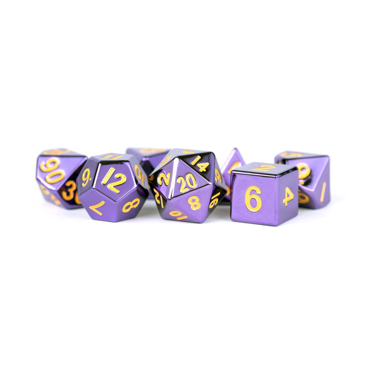 MDG Metal Dice: Purple with Gold Numbers 16mm Po