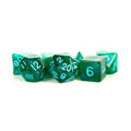 MDG Acrylic Dice: StardustGreen w/ Blue Number