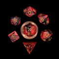MDG Mini Polyhedral Dice Set: Red/Black w/ Gold