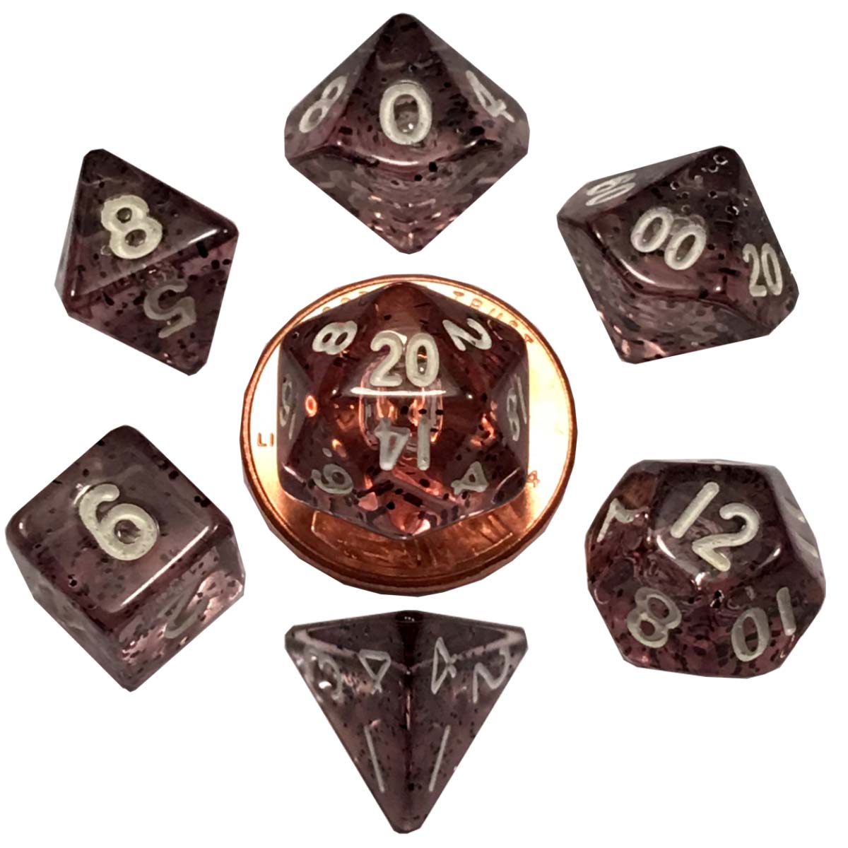 MDG Mini Polyhedral Dice Set: Ethereal Black