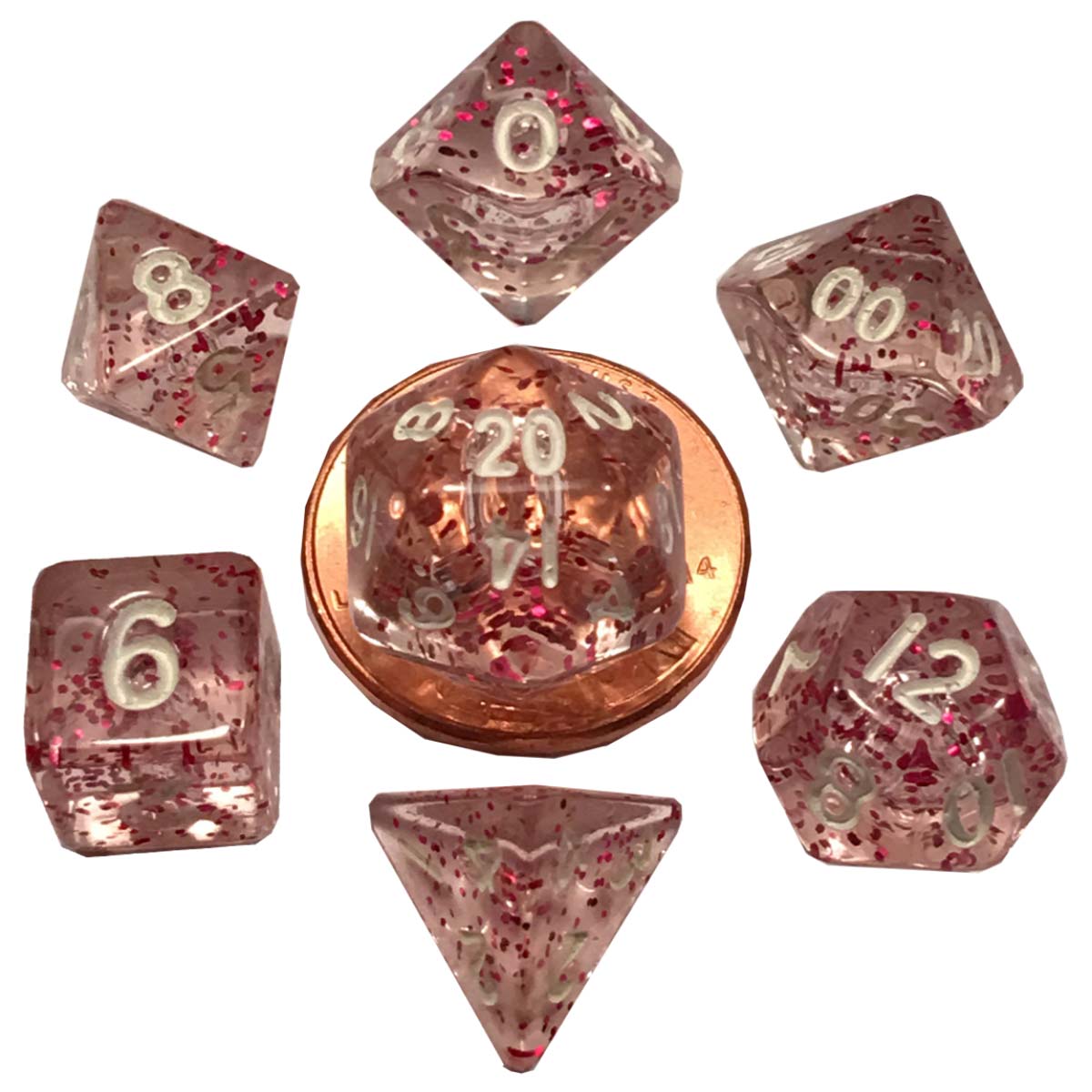MDG Mini Polyhedral Dice Set: Ethereal Light Pur