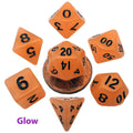 MDG Mini Polyhedral Dice Set: Glow Orange with B