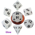 MDG Mini Polyhedral Dice Set: Glow Clear with Bl