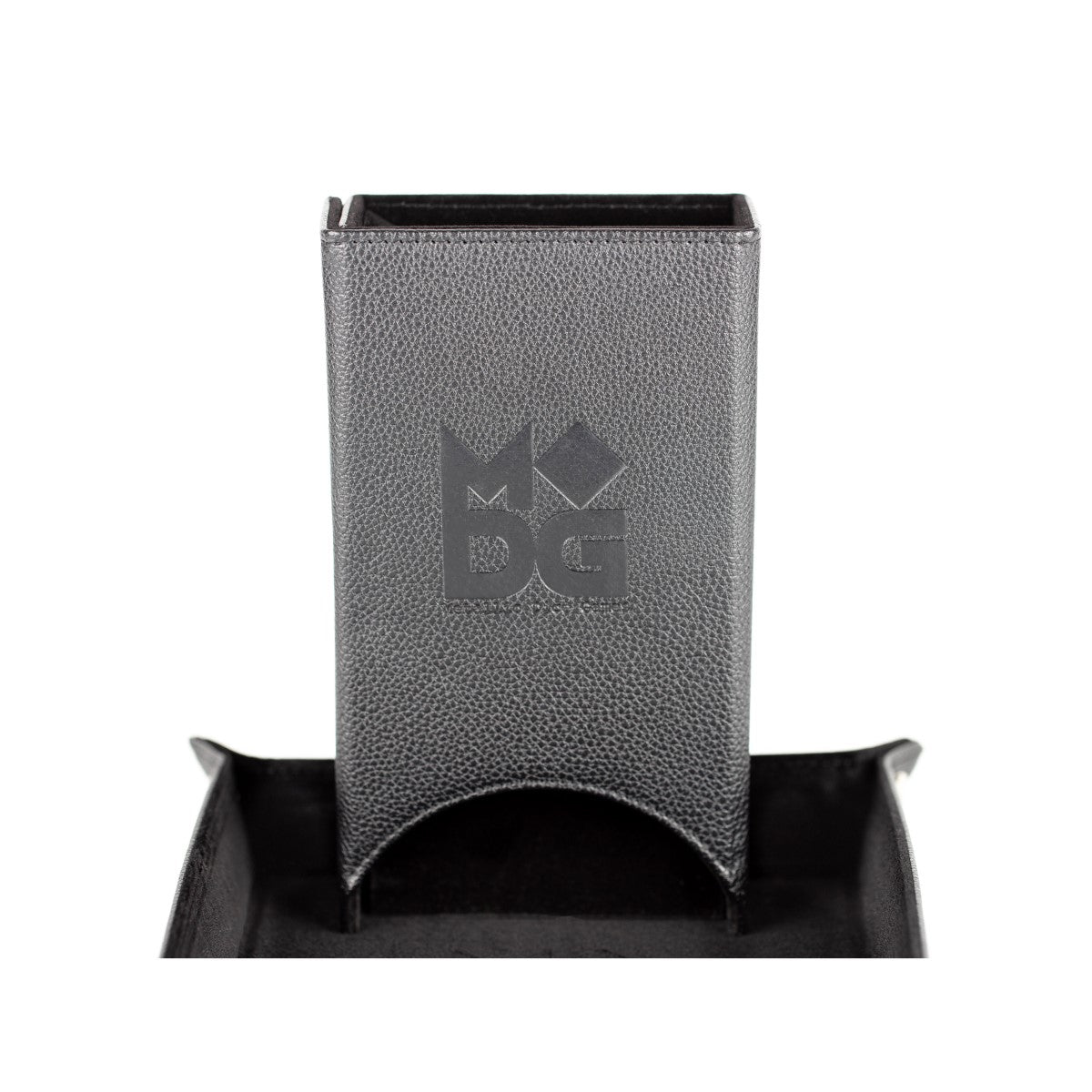MDG Fold Up Leather Dice Tower: Black