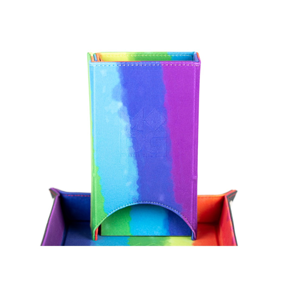 MDG Fold Up Velvet Dice Tower: Watercolor Rainbo