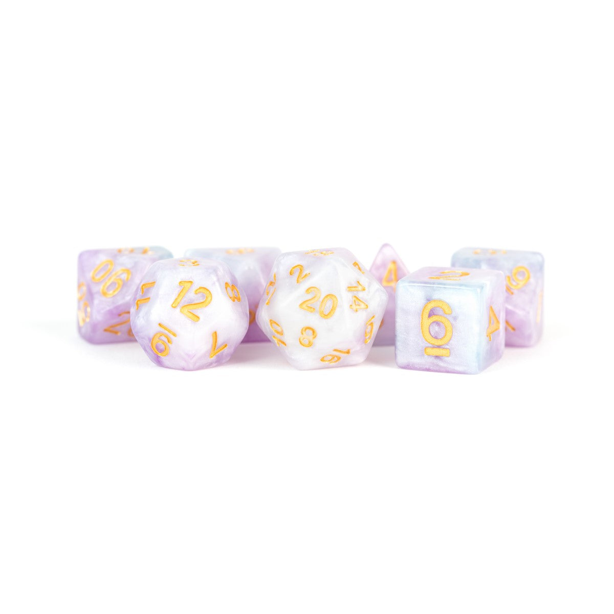 MDG Resin Polyhedral Dice Set: Lavender