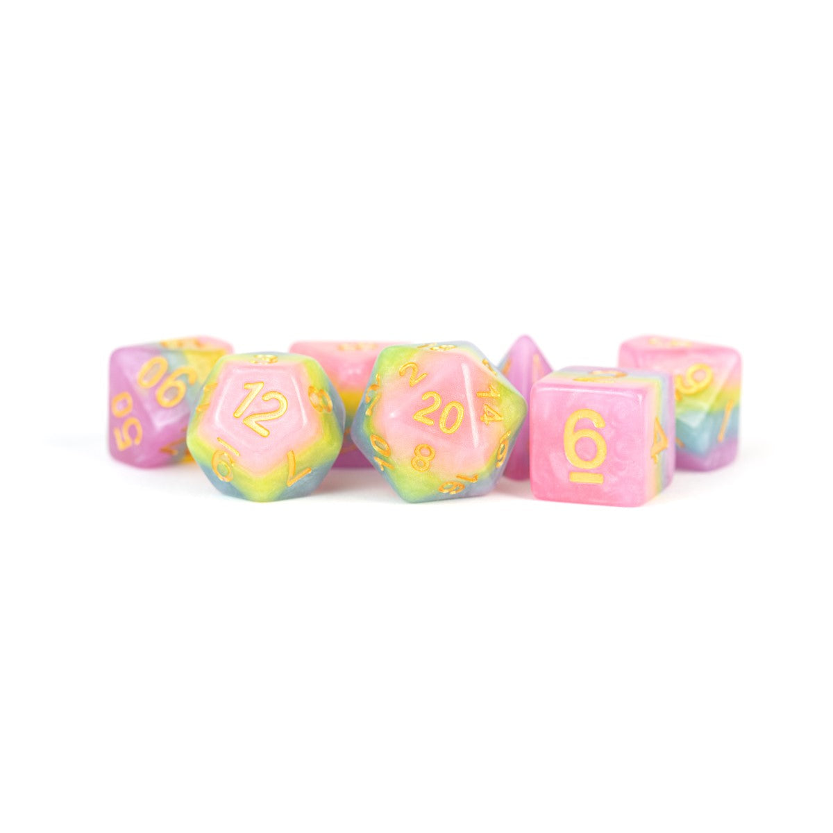 MDG Resin Polyhedral Dice Set: Pastel Fairy