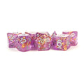 MDG Resin Polyhedral Dice Set: Purple w/ Gold Fo