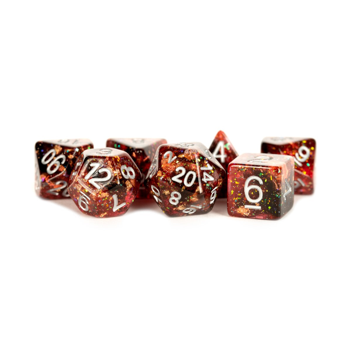 MDG Eternal Resin Polyhedral Dice Set: Fire