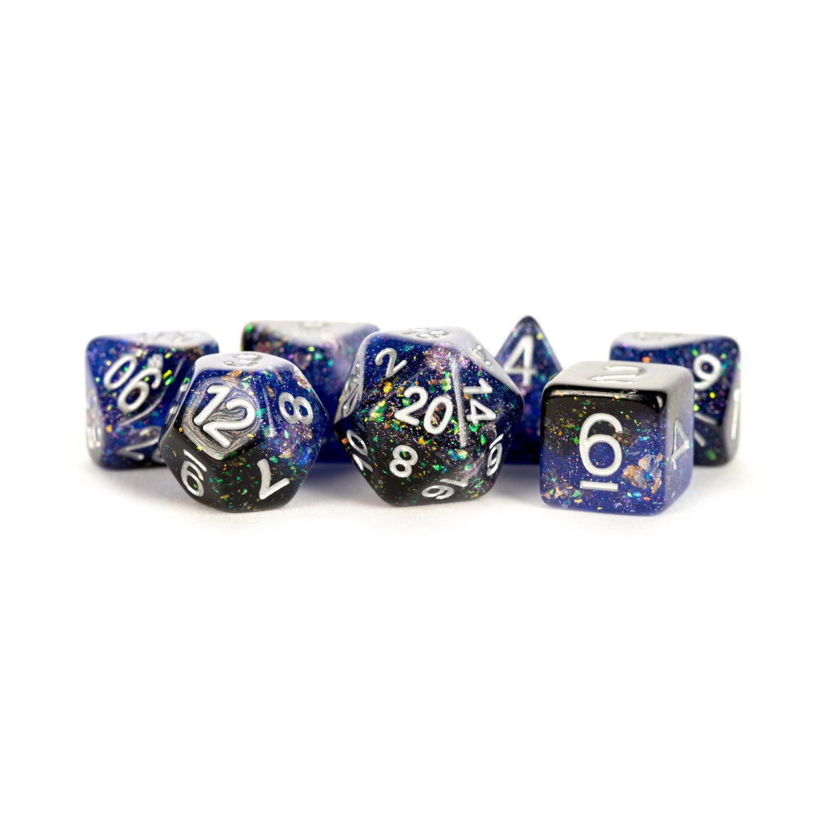 MDG Eternal Resin Polyhedral Dice Set: Blue/Blac