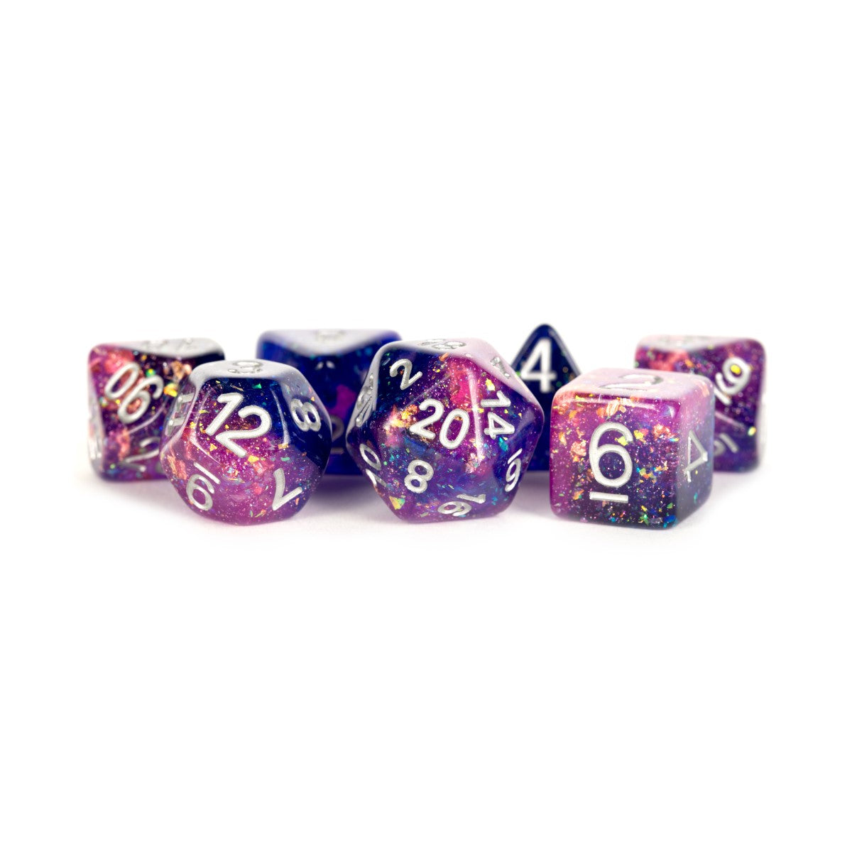 MDG Eternal Resin Polyhedral Dice Set: Purple/Bl