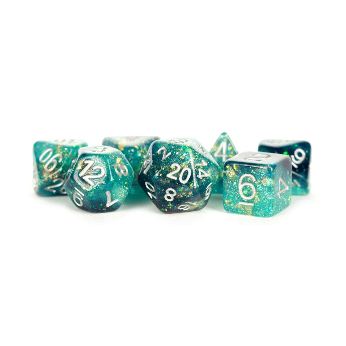 MDG Eternal Resin Polyhedral Dice Set: Teal/Blac