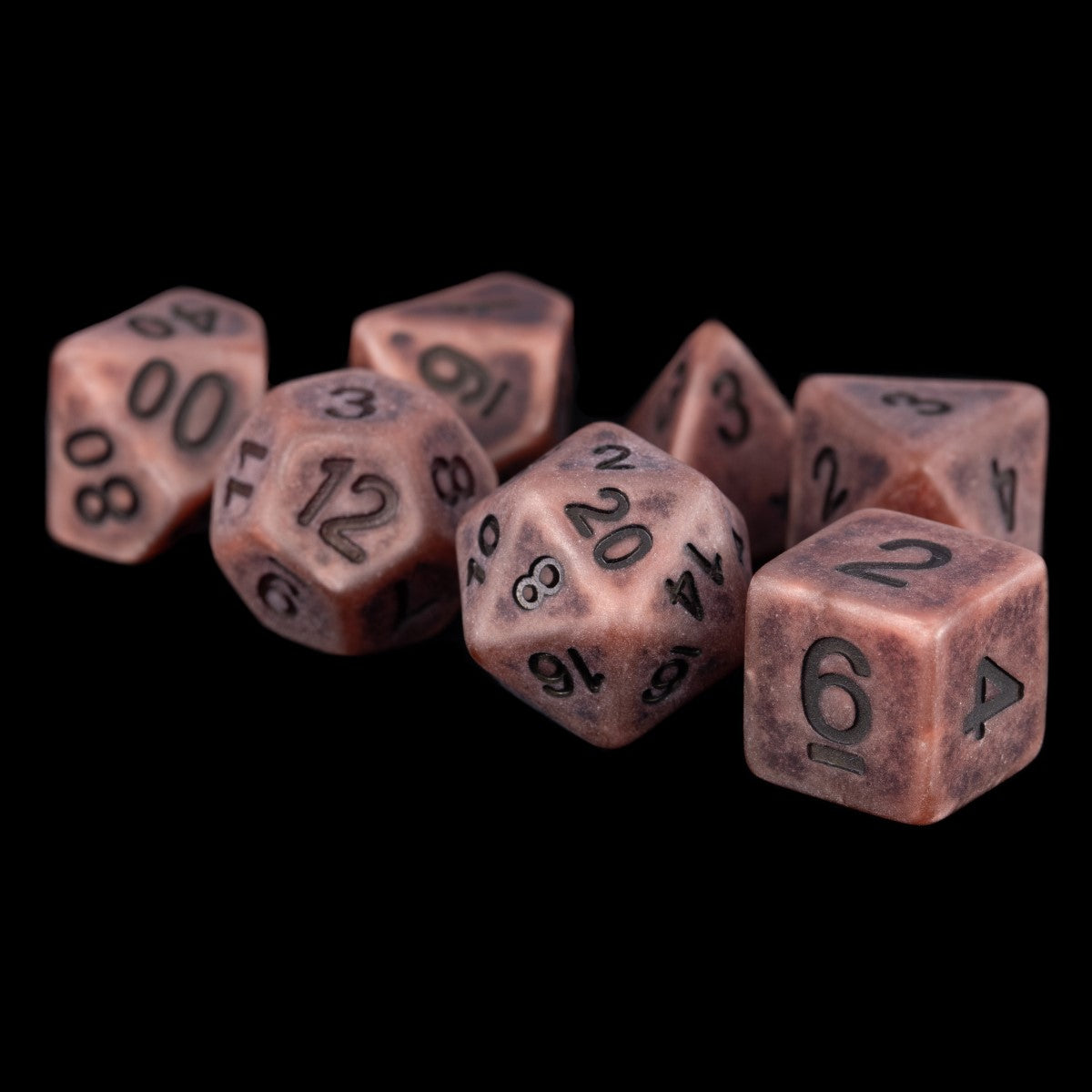 MDG Resin Polyhedral Dice Set: Ancient Copper