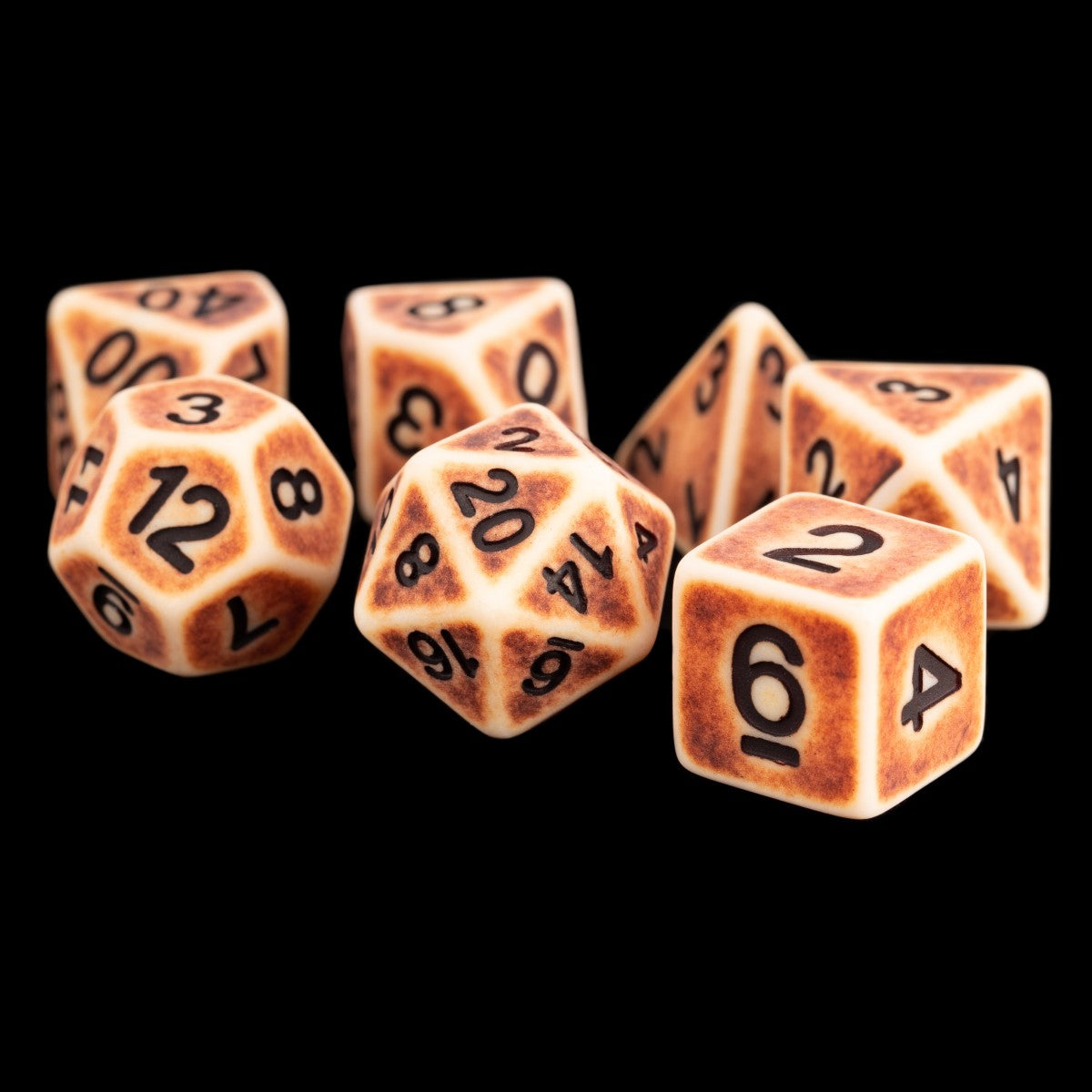 MDG Resin Polyhedral Dice Set: Ancient Brown