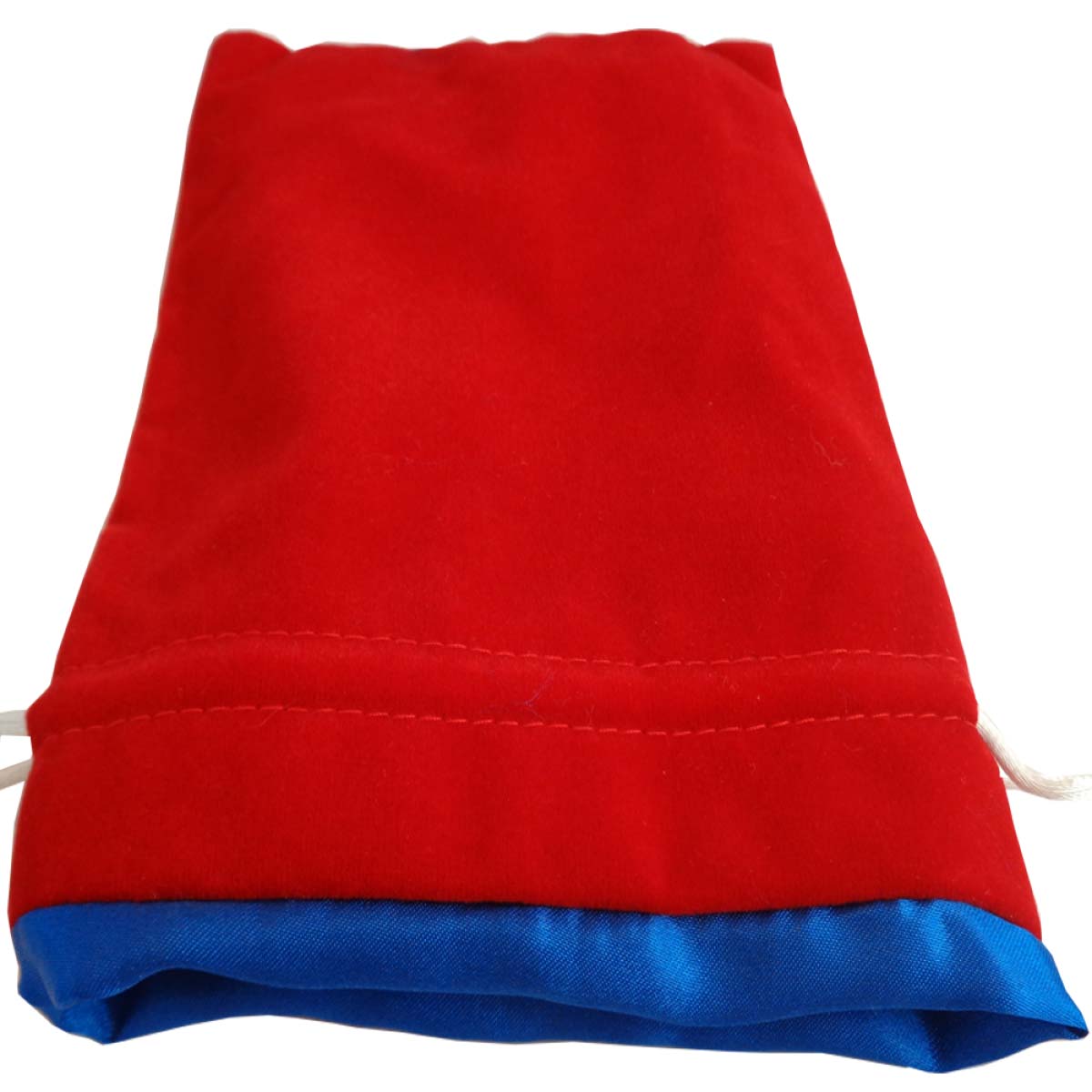 MDG Dice Bag Large Red Velvet with Blue Satin Li