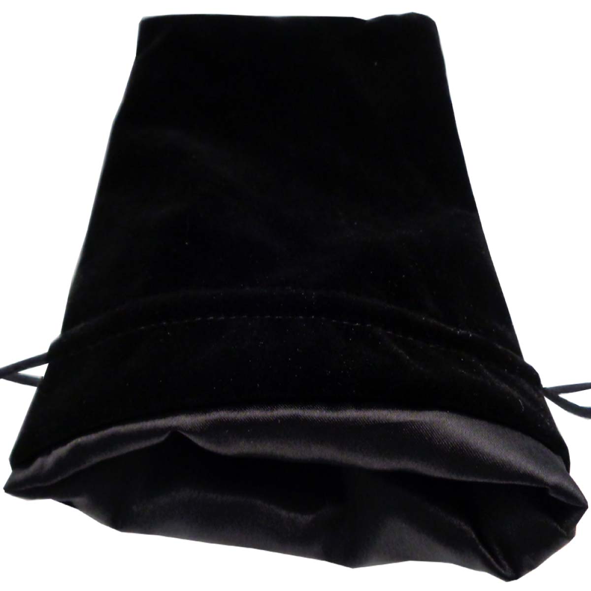 MDG Dice Bag Large Black Velvet with Black Satin