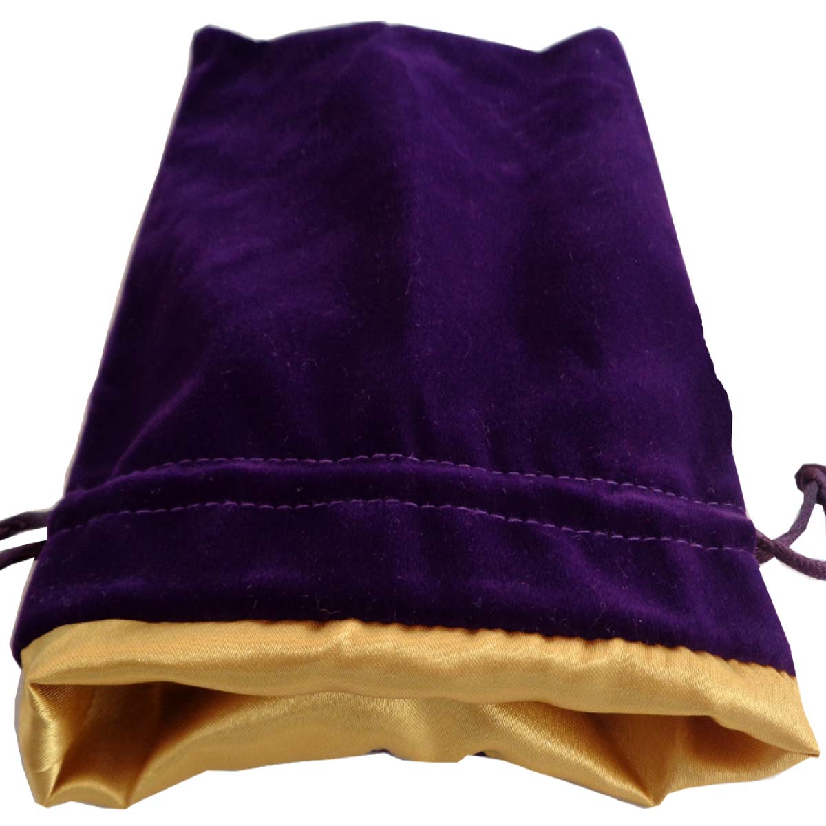 MDG Dice Bag Large Purple Velvet with Gold Satin