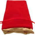 MDG Dice Bag 4"x6" Red Velvet with Gold Satin Li