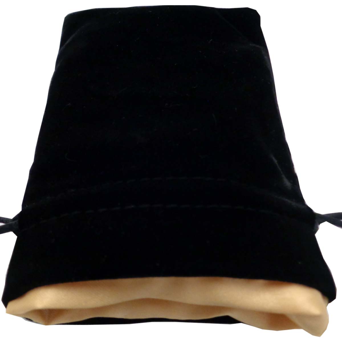 MDG Dice Bag 4"x6" Black Velvet with Gold Satin