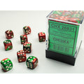 Chessex Gemini 12mm d6 (36 Dice) Green-Red/white