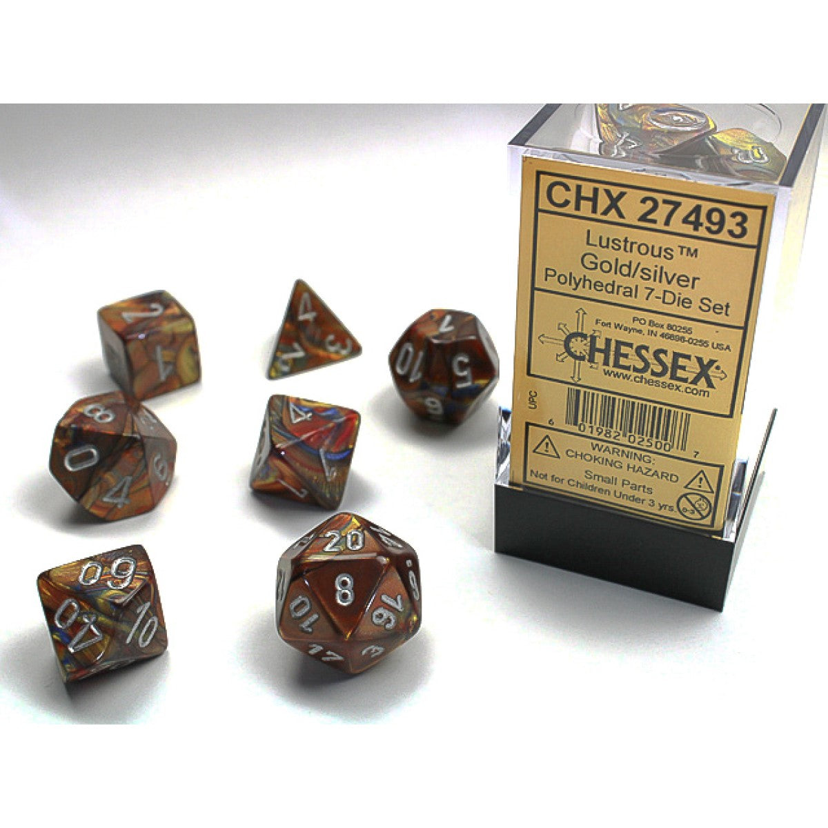 Chessex Lustrous Gold w/silver Classic Polyhedra