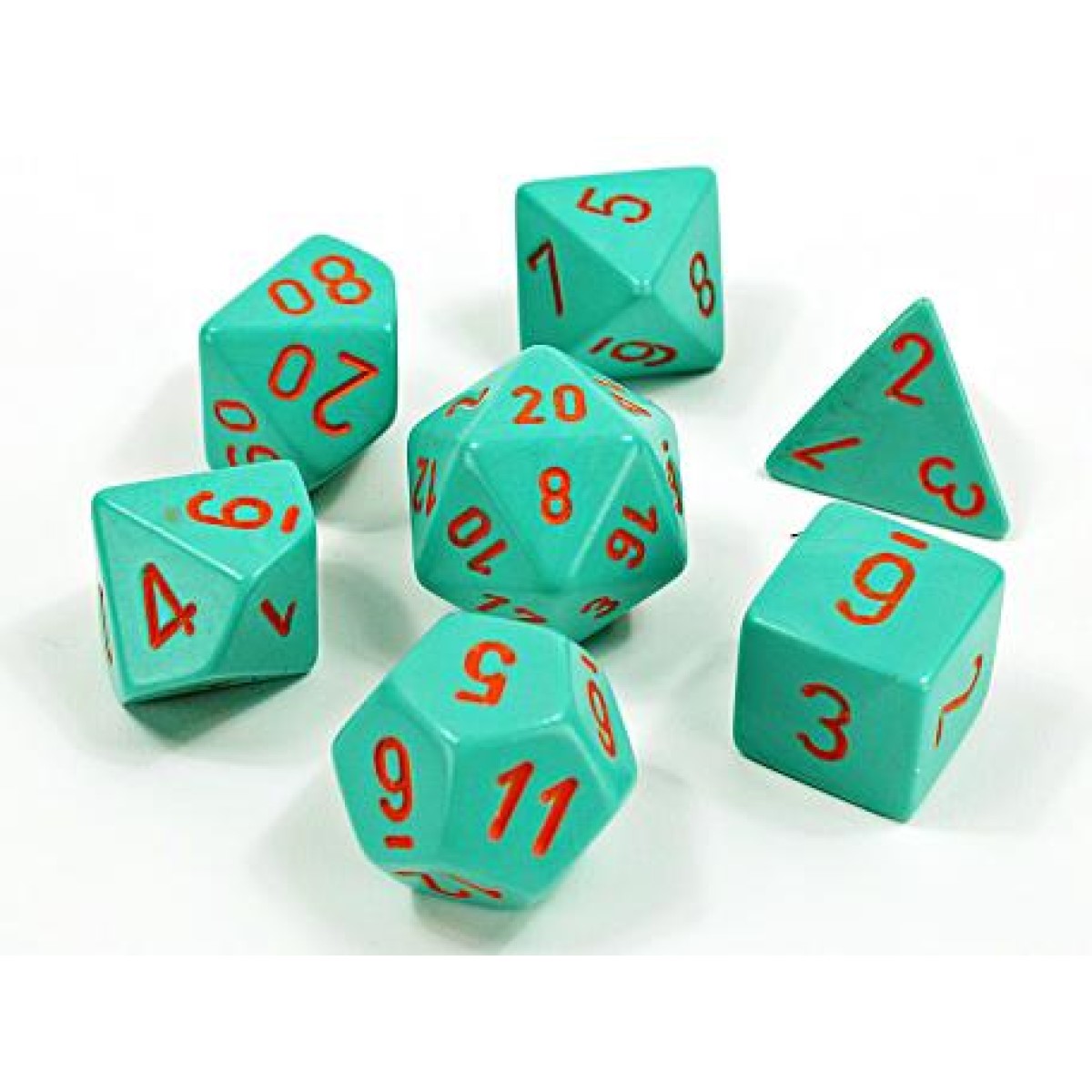 Chessex HeavyTM Dice Polyhedral Turquoise/orange