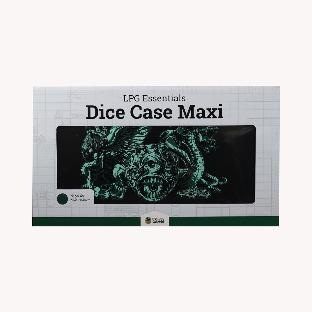 Lets Play Games 259030 Essentials Dice Case Maxi Slate / Lich green