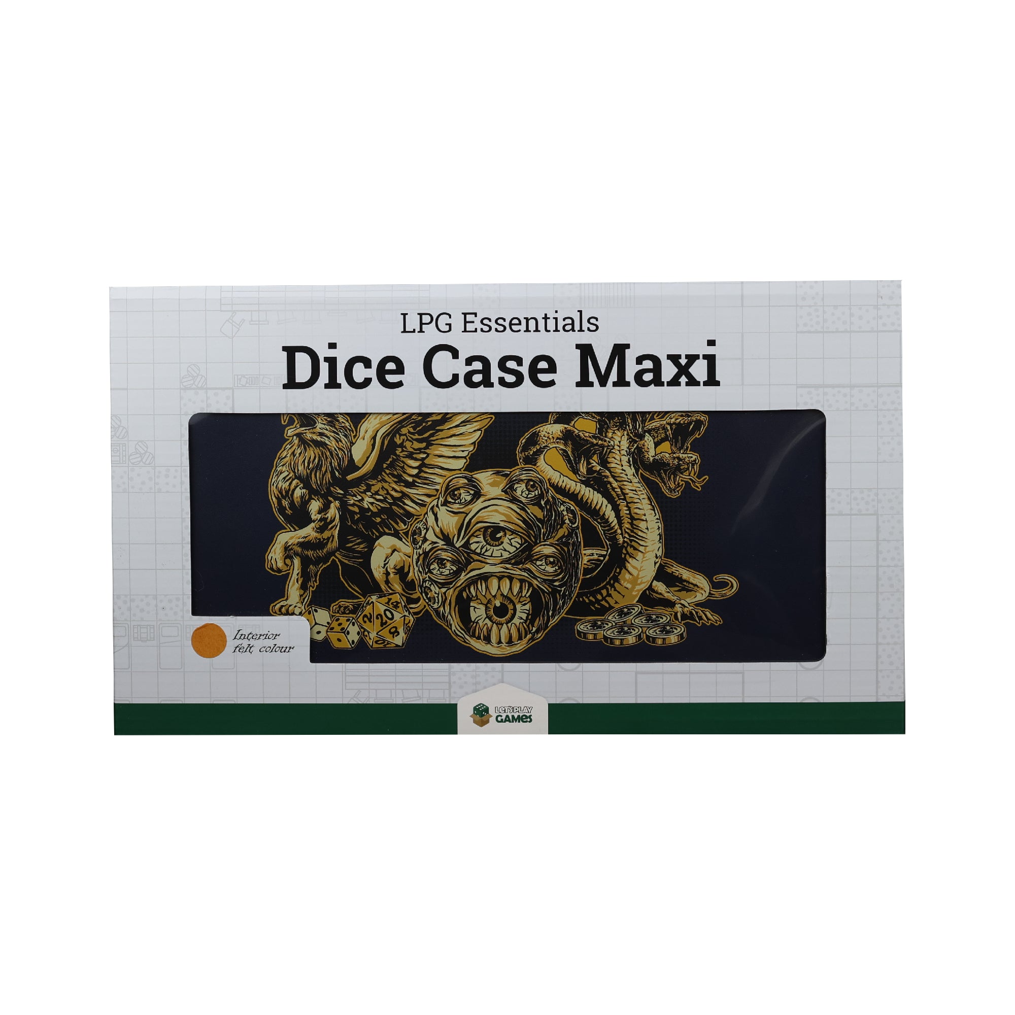 Lets Play Games 259024 Essentials Dice Case Maxi Vibrant Blue / Brass