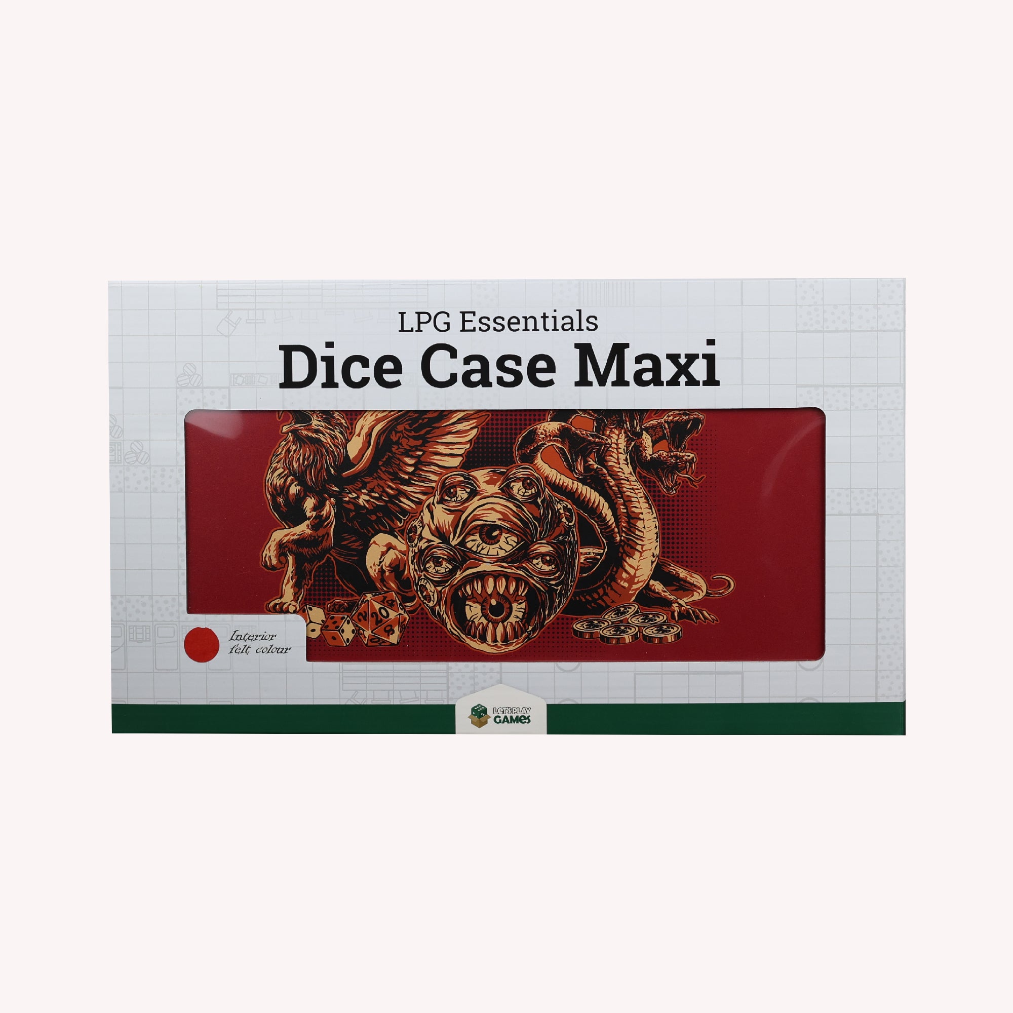 Lets Play Games 259025 Essentials Dice Case Maxi Scarlet / Copper