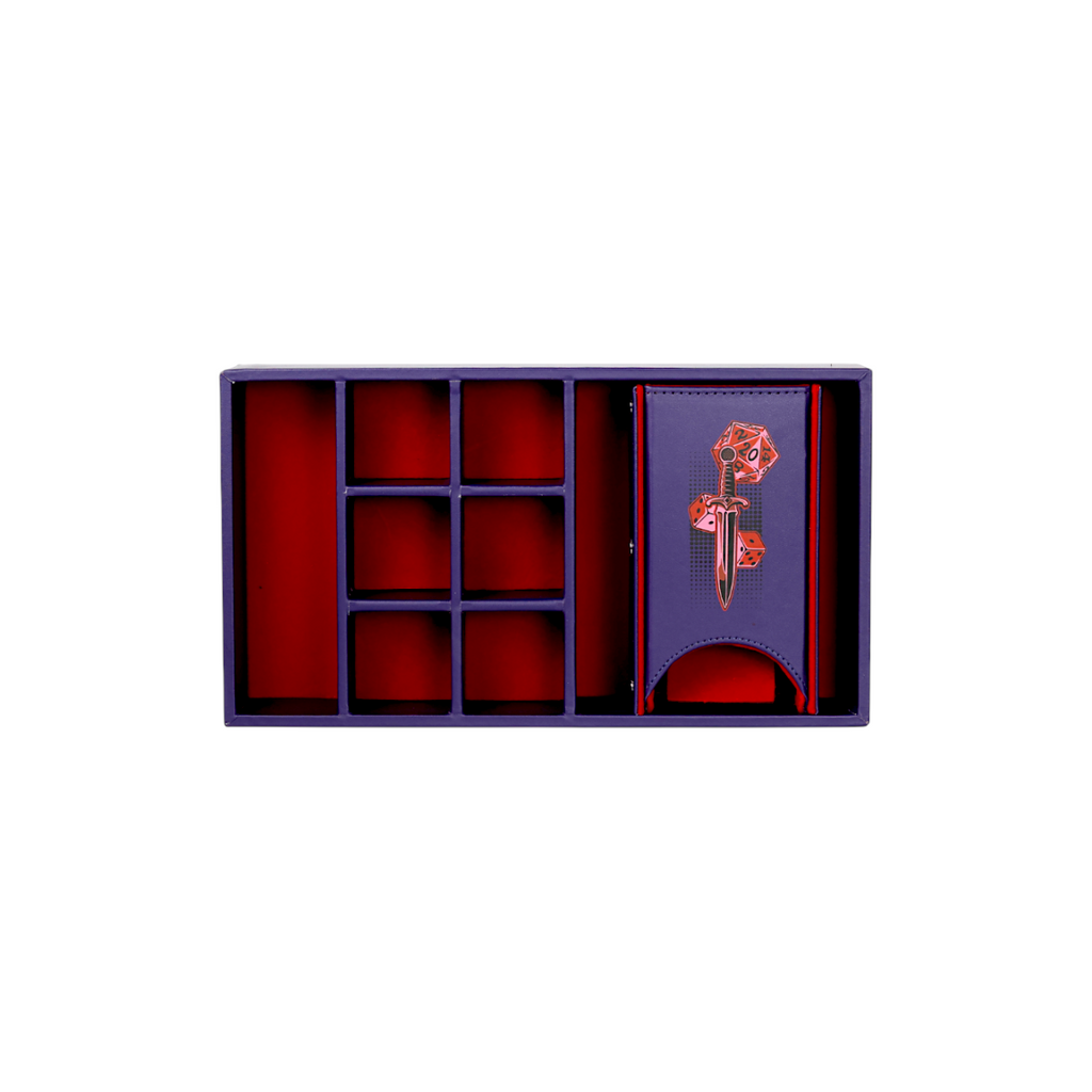 Lets Play Games 259027 Essentials Dice Case Maxi Deep Blue / Burnt Burgundy