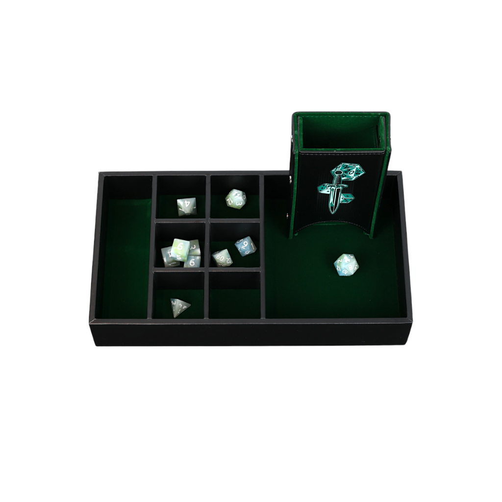 Lets Play Games 259030 Essentials Dice Case Maxi Slate / Lich green