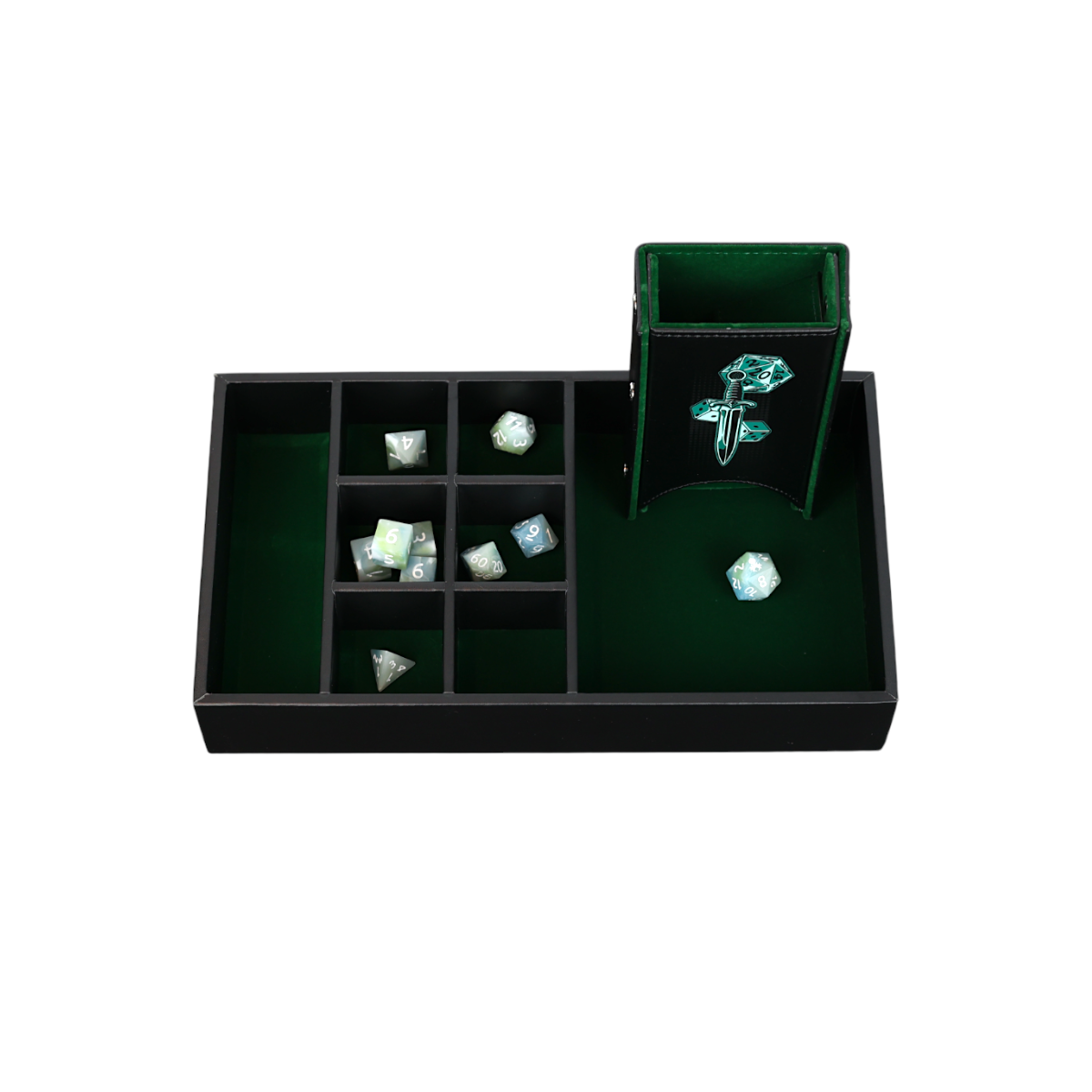 Lets Play Games 259030 Essentials Dice Case Maxi Slate / Lich green