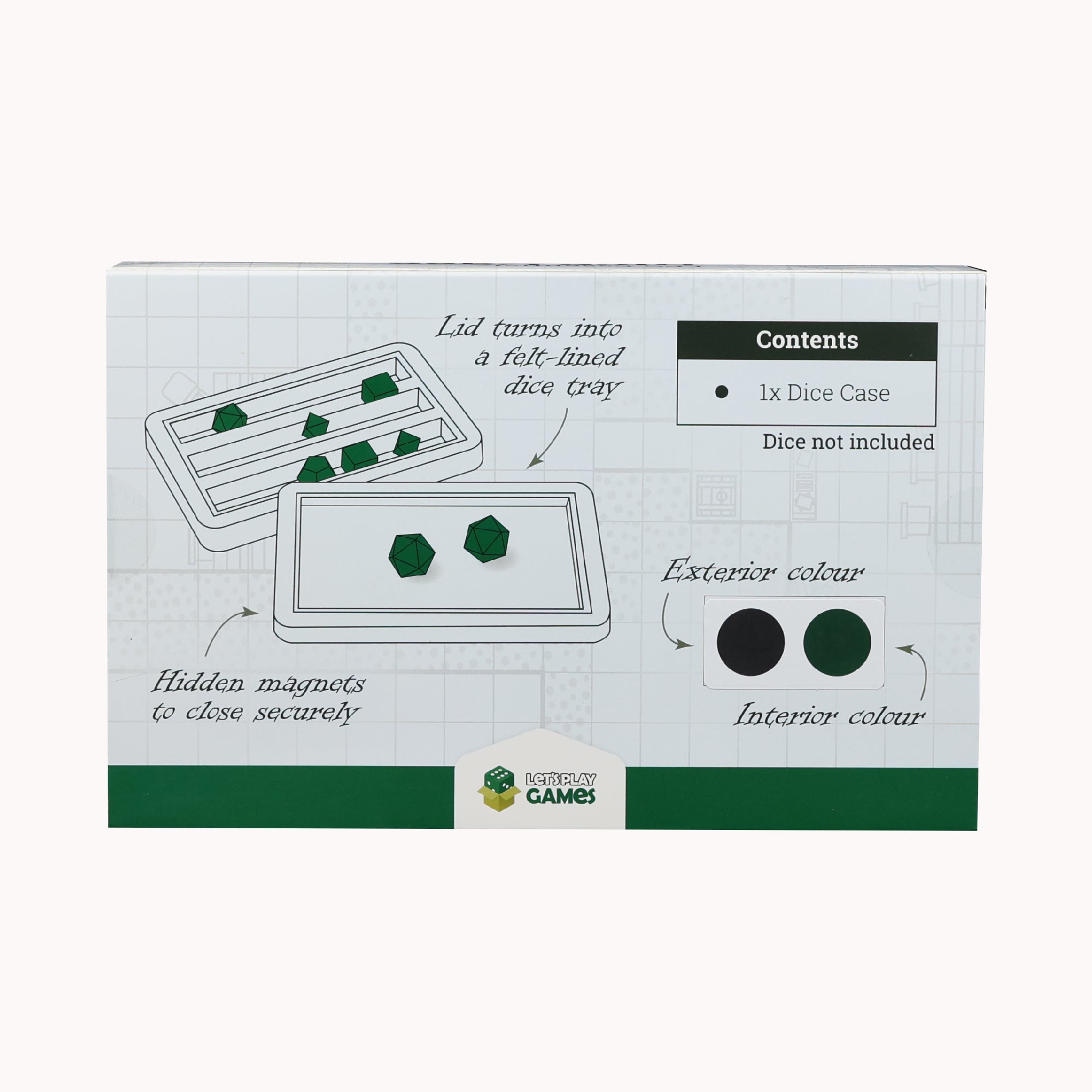 Lets Play Games 259023 Essentials Dice Case Slate / Lich green