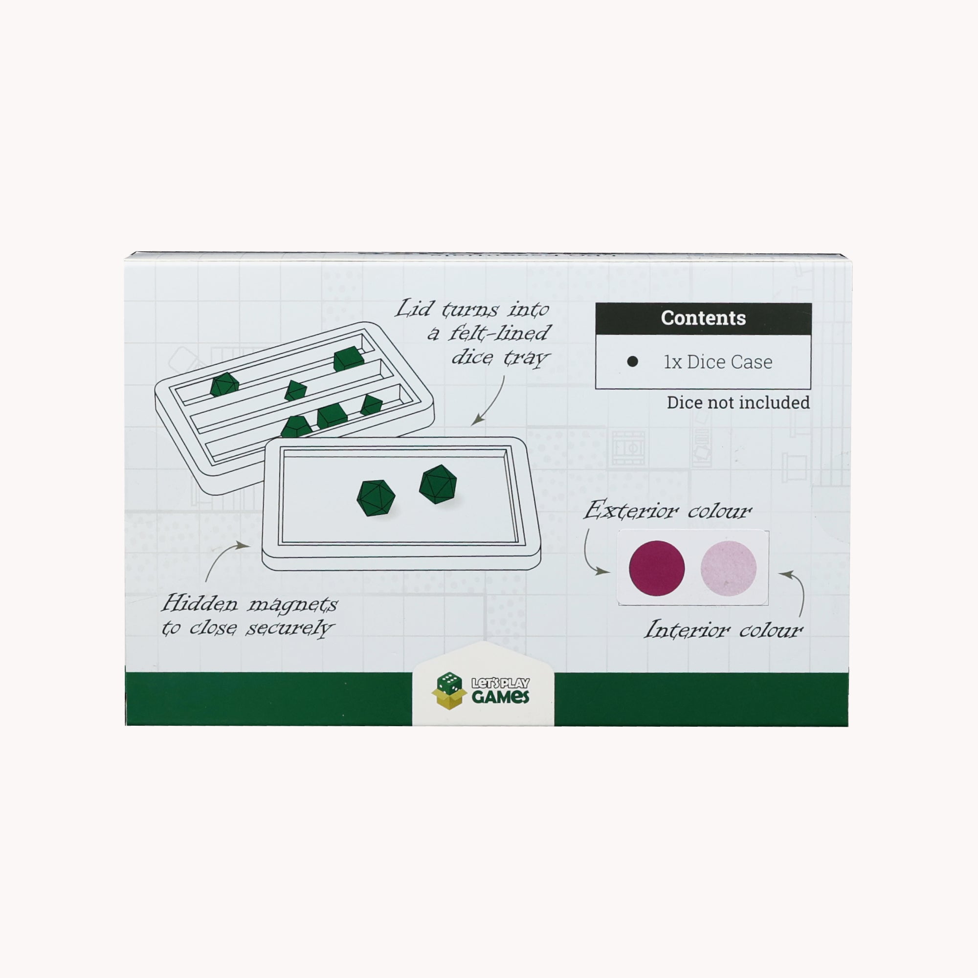 Lets Play Games 259019 Essentials Dice Case Magenta / Rose