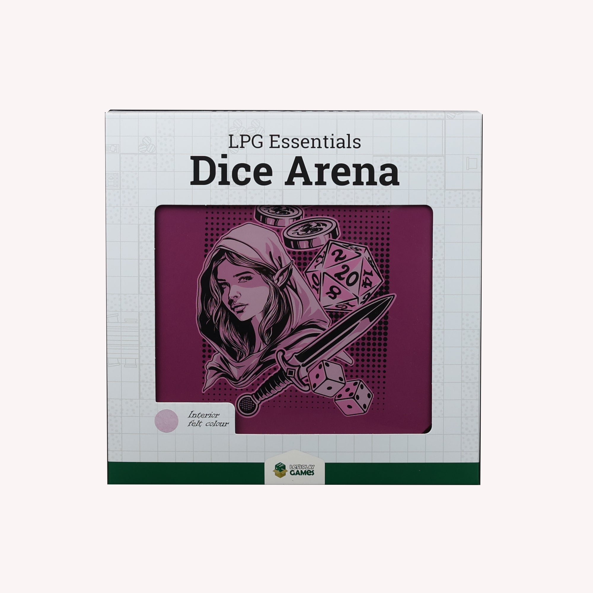 Lets Play Games 259040 Essentials Dice Arena Magenta / Rose