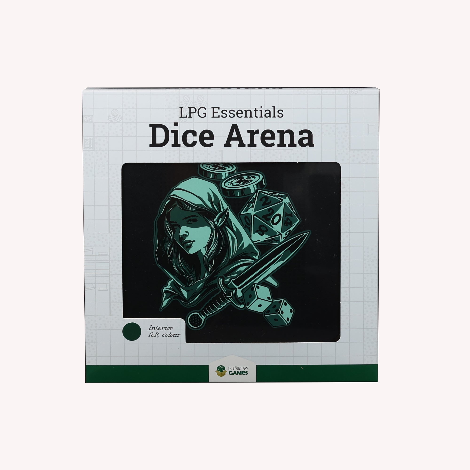 Lets Play Games 259044 Essentials Dice Arena Slate / Lich green