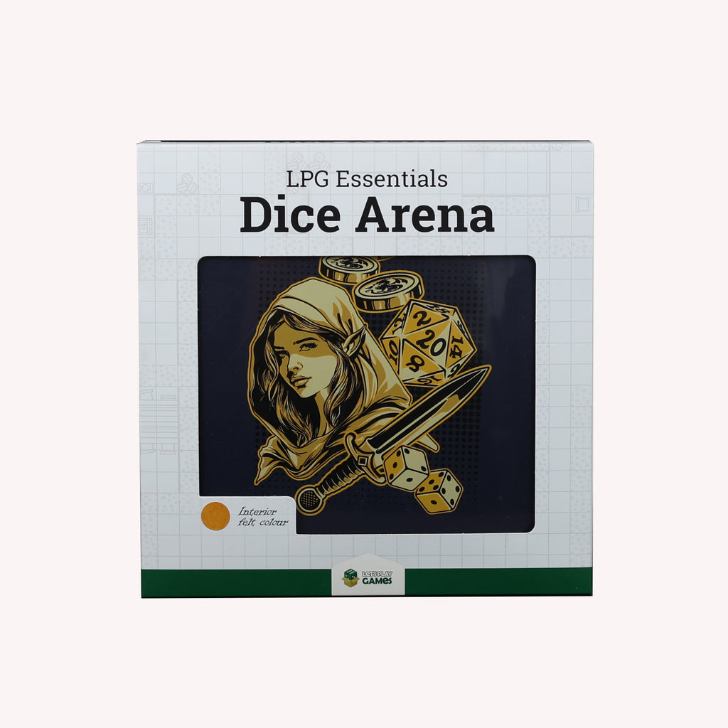 Lets Play Games 259038 Essentials Dice Arena Vibrant Blue / Brass