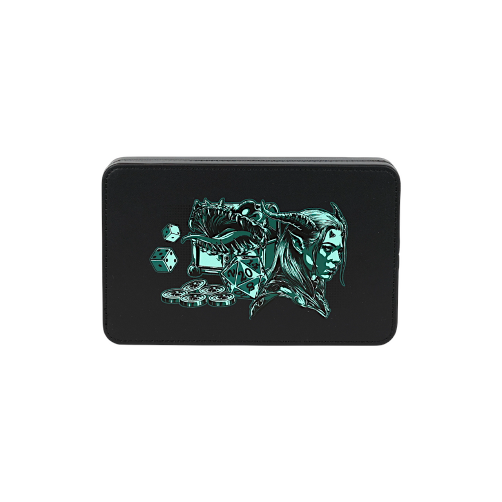 Lets Play Games 259023 Essentials Dice Case Slate / Lich green