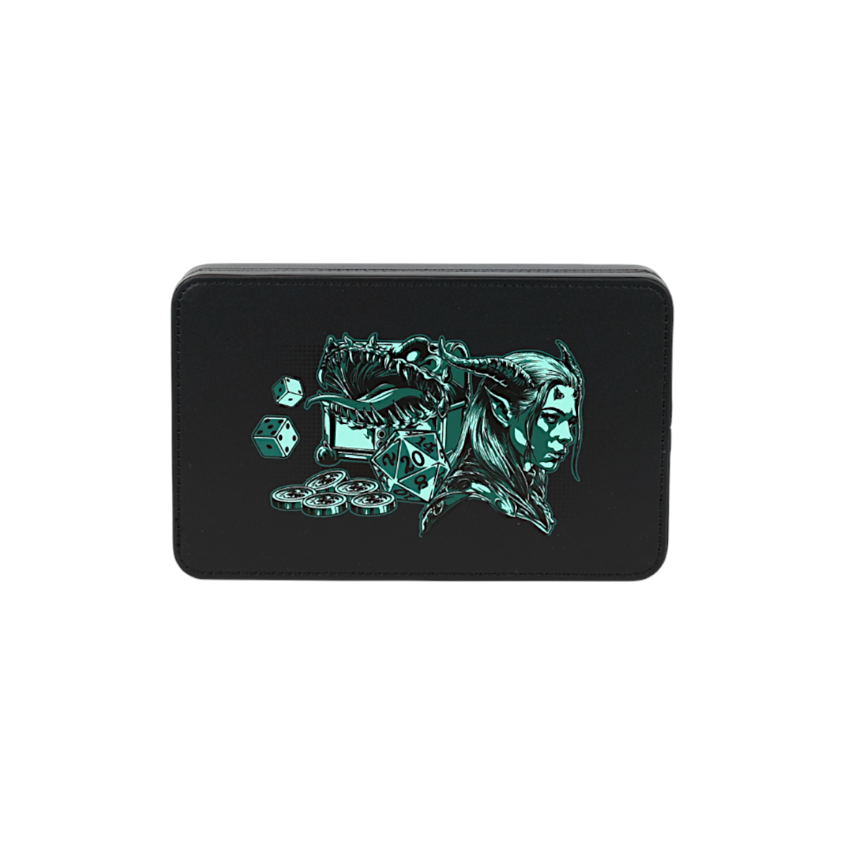 Lets Play Games 259023 Essentials Dice Case Slate / Lich green