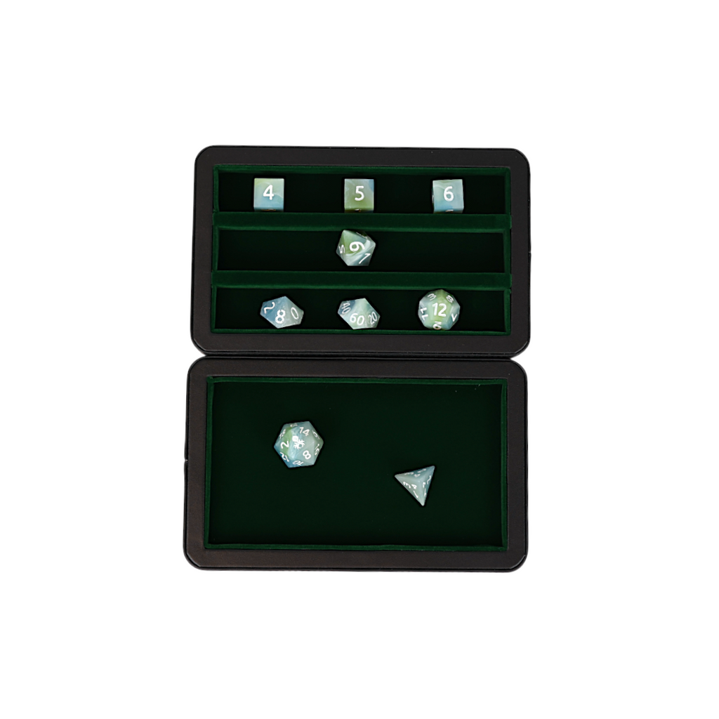 Lets Play Games 259023 Essentials Dice Case Slate / Lich green